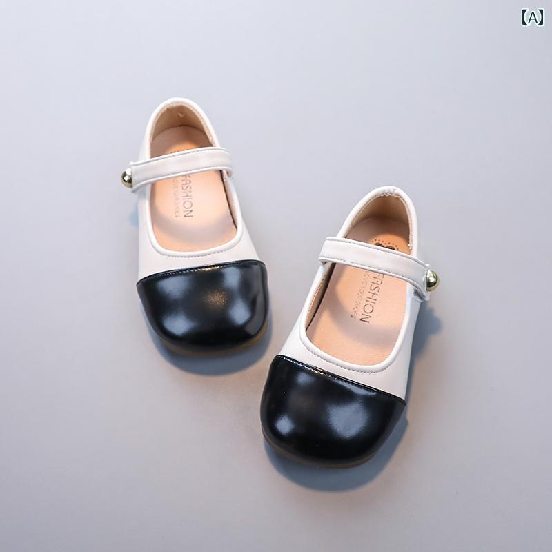 キッズ ジュニア シューズ メリージェーン 女の子 女の子 革靴 オールシーズン プリンセス ソフト ソール ラウンドトゥ フォーマル 子供