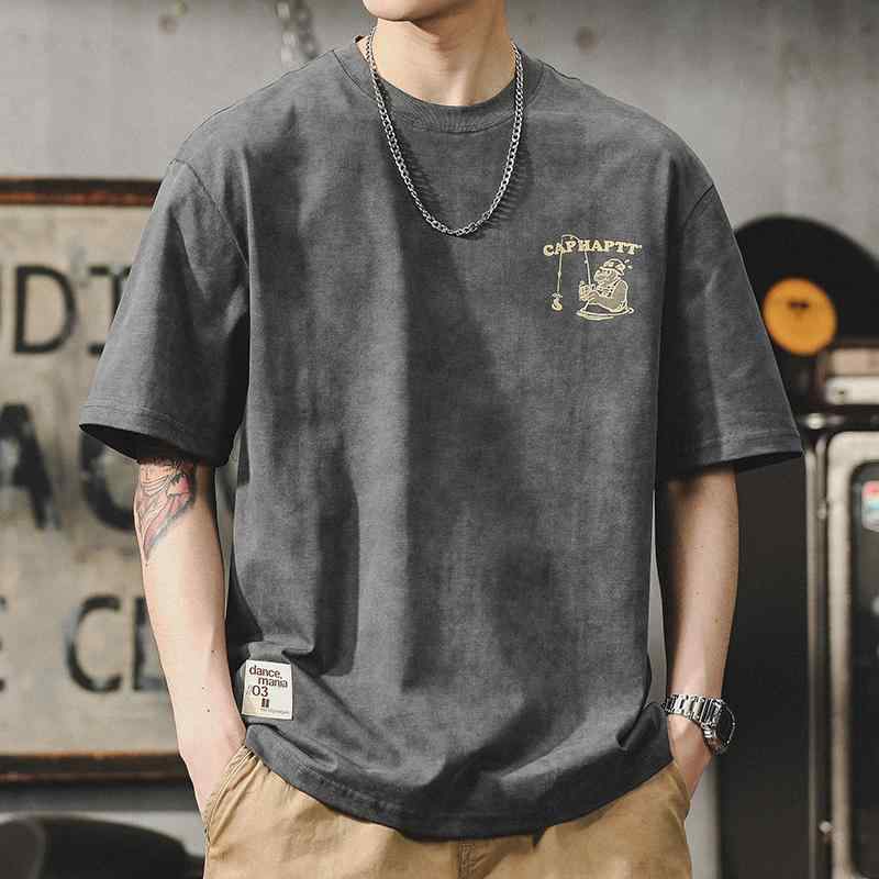 Other - メンズ ファッショントップス Tシャツ ゆったり アメリカン レトロ カットソー プリント 半袖 アウトドア スポーツ ワーク カジュアル メンズ 夏