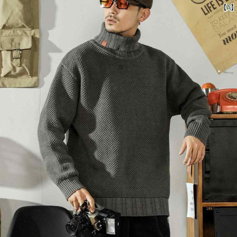 メンズ 秋冬 長袖 厚手 ニット トップス セーター レイヤード カジュアル おしゃれ 普段使い 着やい 動きやい 快適 レジャー アウトドア ワーク