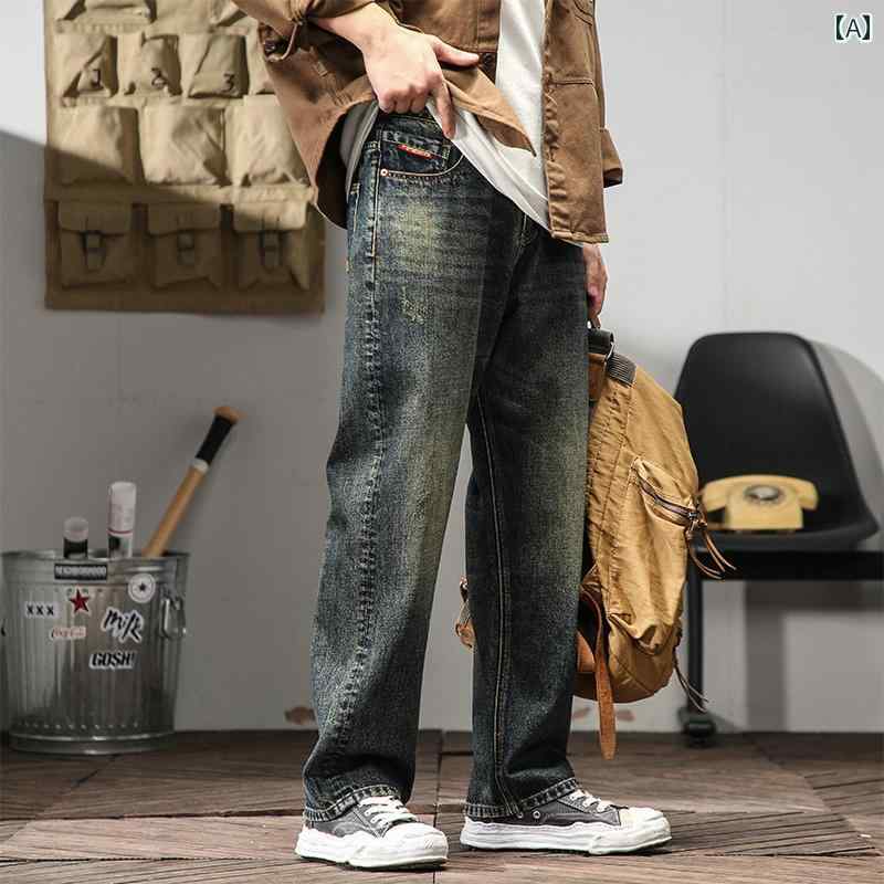 ジーンズ メンズ デニム ロングパンツ ストレート カジュアル ストリート おしゃれ 着やい 動きやい 快適 イベント レジャー アウトドア キャンプ ワーク 作業着 デイリー