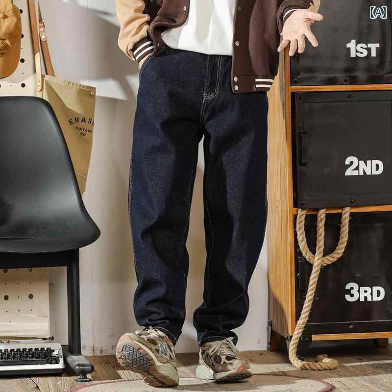 Shoe-Cut Pants - ジーンズ メンズ デニム ロングパンツ ストレート カジュアル ストリート おしゃれ 着やい 動きやい 快適 イベント レジャー アウトドア キャンプ ワーク 作業着 デイリー