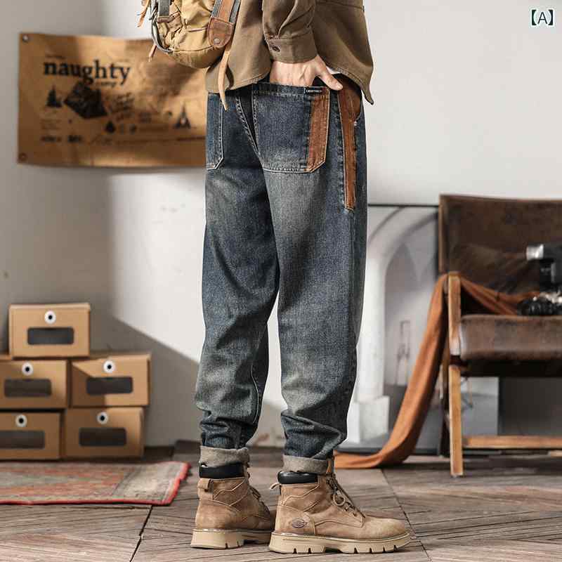 ジーンズ メンズ デニム ロングパンツ ストレート カジュアル ストリート おしゃれ 着やい 動きやい 快適 イベント レジャー アウトドア キャンプ ワーク 作業着 デイリー