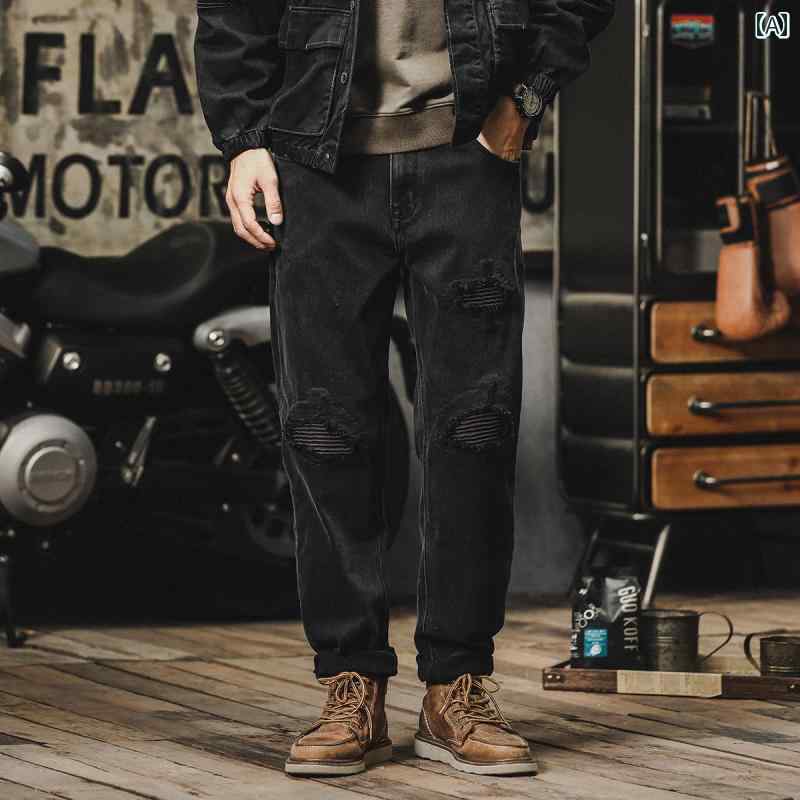 ジーンズ メンズ デニム ロングパンツ ストレート カジュアル ストリート おしゃれ 着やい 動きやい 快適 イベント レジャー アウトドア キャンプ ワーク 作業着 デイリー