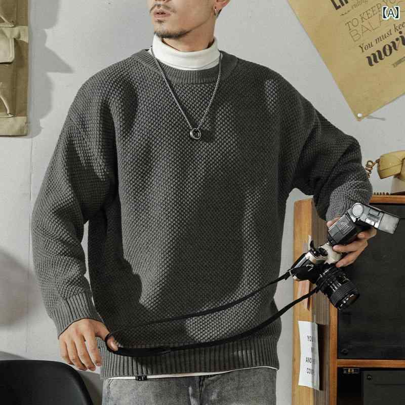 樂天商城 - メンズ 秋冬 長袖 厚手 ニット トップス セーター レイヤード カジュアル おしゃれ 普段使い 着やい 動きやい 快適 レジャー アウトドア ワーク