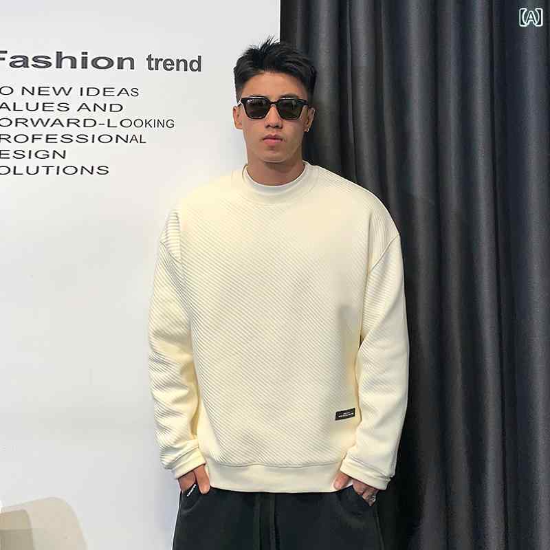 メンズ ロンT トレーナー アメリカ ソリッドカラー プルオーバー スウェットシャツ メンズ 秋冬 暖かい 大きめサイズインナー レイヤリ..