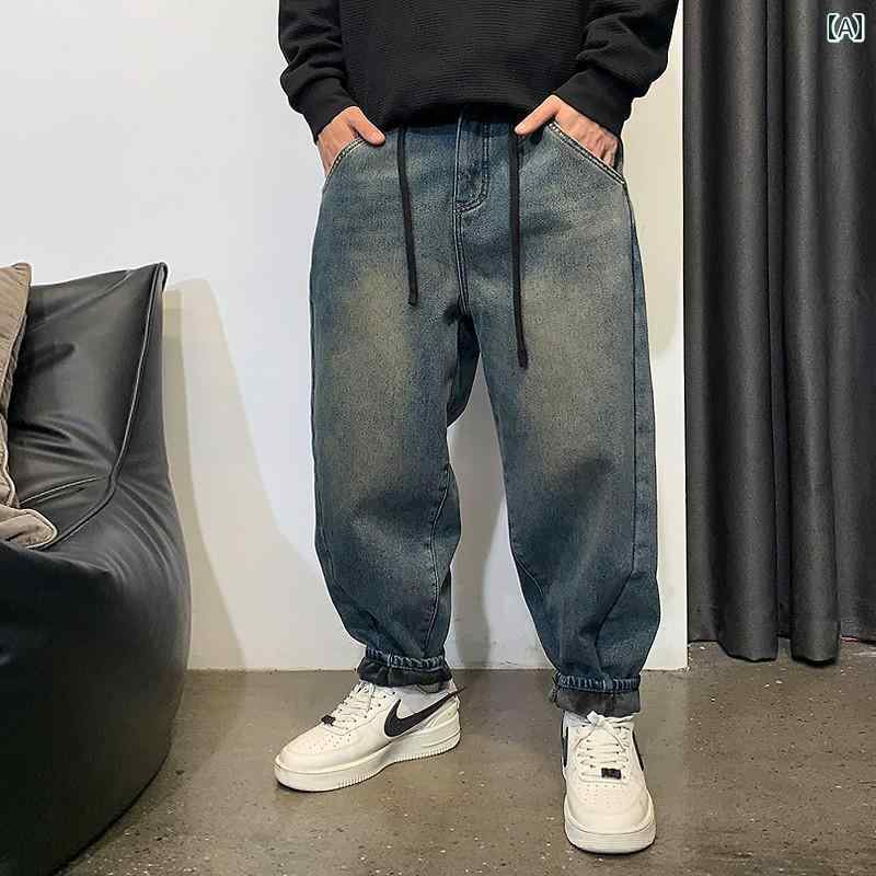 Slacks - ジーンズ メンズ デニム ロングパンツ ストレート カジュアル ストリート おしゃれ 着やい 動きやい 快適 イベント レジャー アウトドア キャンプ ワーク 作業着 デイリー
