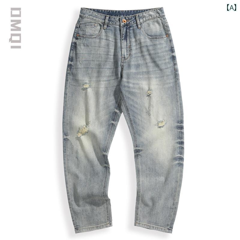 ジーンズ 夏 メンズ デニム ロングパンツ ストレート カジュアル ストリート おしゃれ 着やい 動きやい 快適 イベント レジャー アウトドア キャンプ ワーク 作業着 デイリー