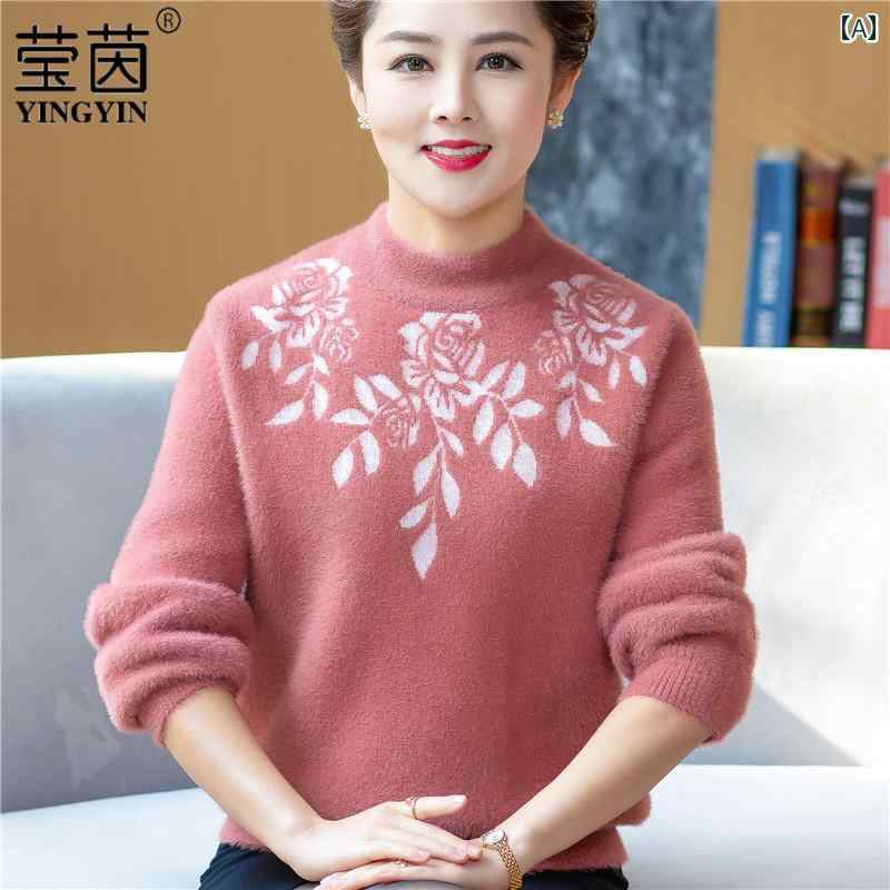 セーター シンプル カジュアル おしゃれ 普段着 きれいめ 上品 レディース ミセス マダム 年輩 婦人服 ファッション 大きめサイズ 秋冬