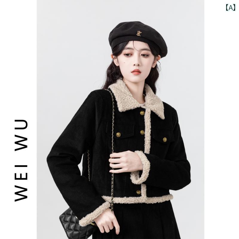 レディース 秋冬 長袖 コーデュロイジャケット ロングスカート カレッジ ガーリー モテ服 韓国 大人かわいい おしゃれ アップ デート 女子会 旅行 普段使い