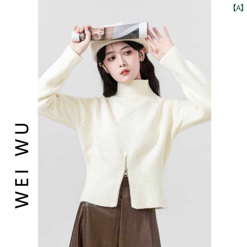 レディース 秋冬 長袖 ハイネックセーター トップス カレッジ ガーリー 韓国 大人かわいい おしゃれ アップ 快適 暖かい デート 女子会 旅行 普段