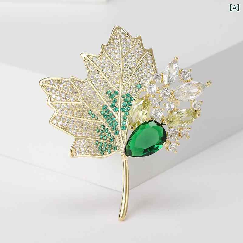 ブローチ セレモニー レディース おしゃれ 上品 メープルリーフ 高級感 女性 コサージュ パール セータ..
