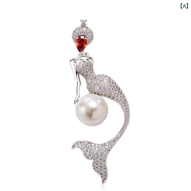 ブローチ 上品 セレモニー 秋冬 ブローチ 女性 ハイエンド パール 衣類 コサージュ ブローチ スーツ 精..