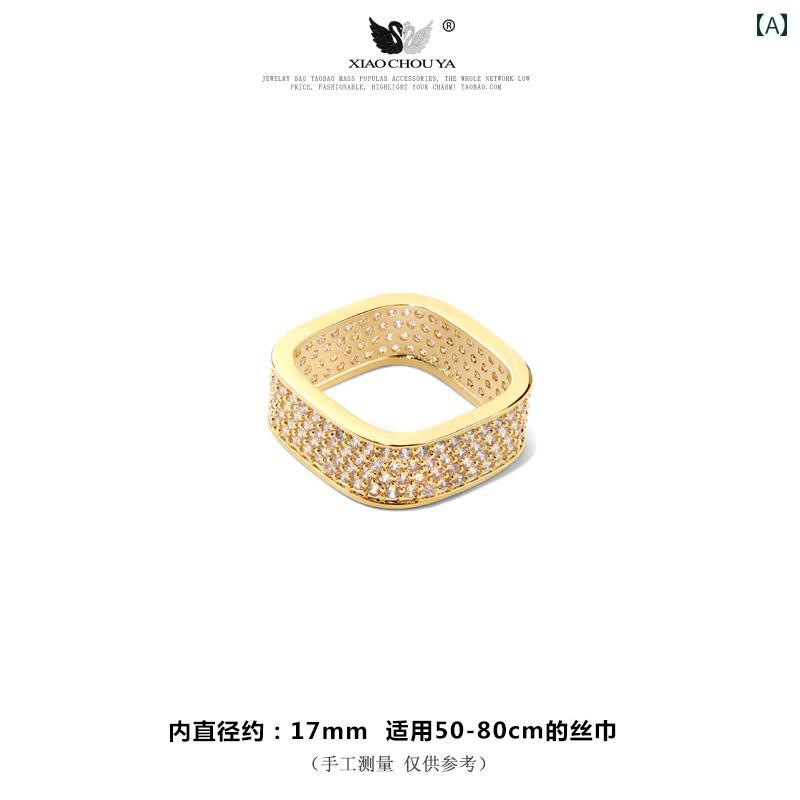 スカーフ リング おしゃれ レディース アクセサリー 小さめ スカーフ バックル レディース 銅 褪せ くい 多 コーナー バックル リング バックル