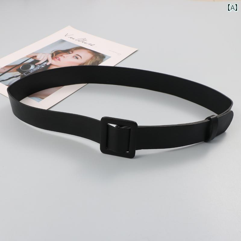 レディース コート ベルト シンプル クリーン キャンディーカラー PU レザー スクエアバックル ガードル 装飾 ドレス スーツ