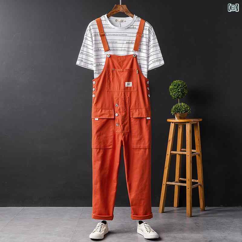 メンズ レディース カジュアル オーバー オール サロペット おしゃれ 作業着 ファッション ジャンプ スーツ マルチ ポケット カップル ストレート