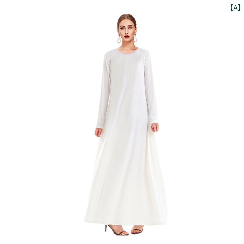 エスニック ファッション 民族 アラビアン ドバイ 中東 ウイグル 綿 ベーシック インナー ドレス アバヤ 下着