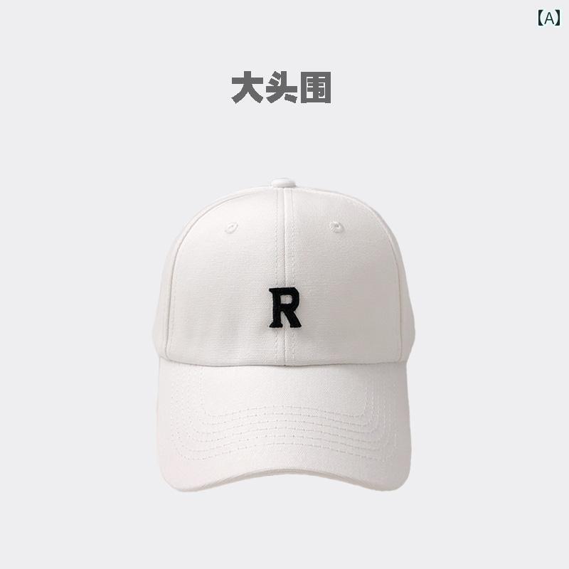 樂天商城 - カジュアル キャップ 顔が 大きく 頭囲が 大きい 女性用 R レーベル ベースボール 韓国 スリム 顔に 優しい 男性用 スポーツ ハット ピーク
