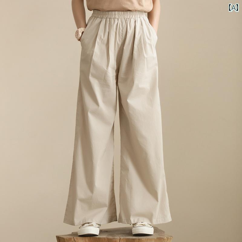 夏 カジュアル パンツ 女の子 ガールズ ストレート 中大 子供 薄手 弾性 ウエスト ワイド レッグ ズボン