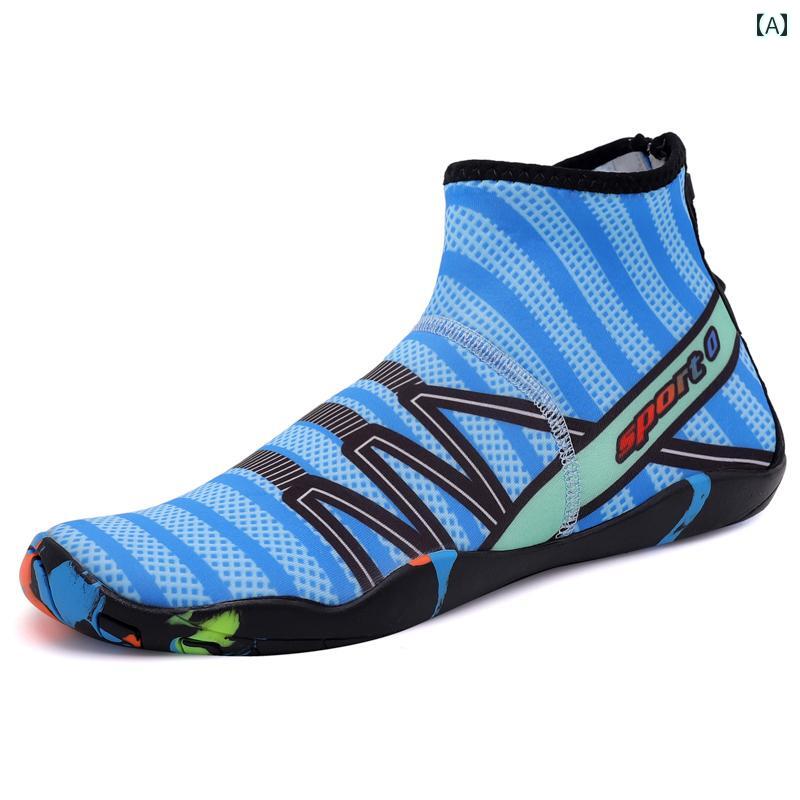 夏 マリン シューズ 男子用 ビーチ 用 キッズ ハイ カット スイミング 中型 大型 ソフト ソール 滑り止..