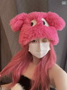 帽子 ハット 秋冬 女の子 ローズレッド 大きい 目 子犬 包頭 可愛くて 暖かい