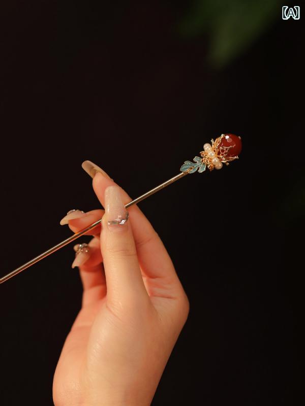 ヘア アクセサリー かわいい 髪飾り ガールフレンドへ 贈り物 通勤 ヘアピン バーント ブルー 中華風 ヘアピン 赤 魔法 スティック ヘアピン 小さめ 飾られて