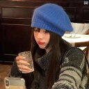 レディース ベレー 帽 おしゃれ 秋冬 ウサギ 毛皮 帽子 韓国 白 大きい 頭囲 ニット 冬 つぼみ ペインター ハット