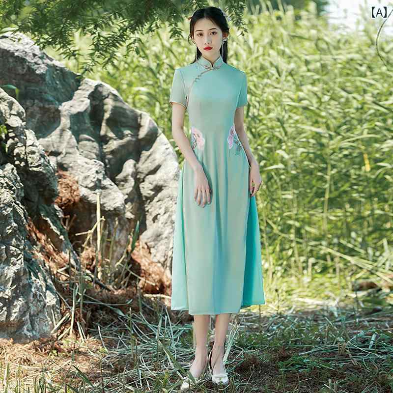 レディース アオザイ コスプレ 民族衣装 普段使い 日常着 レトロ 民族風 チャイナ ドレス 上品 洗練 女子 レディ