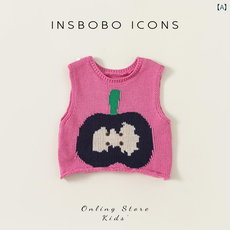 ベスト ガールズ セーター 秋 ニット 子供 春秋 ベビー 服 子供服 アウター