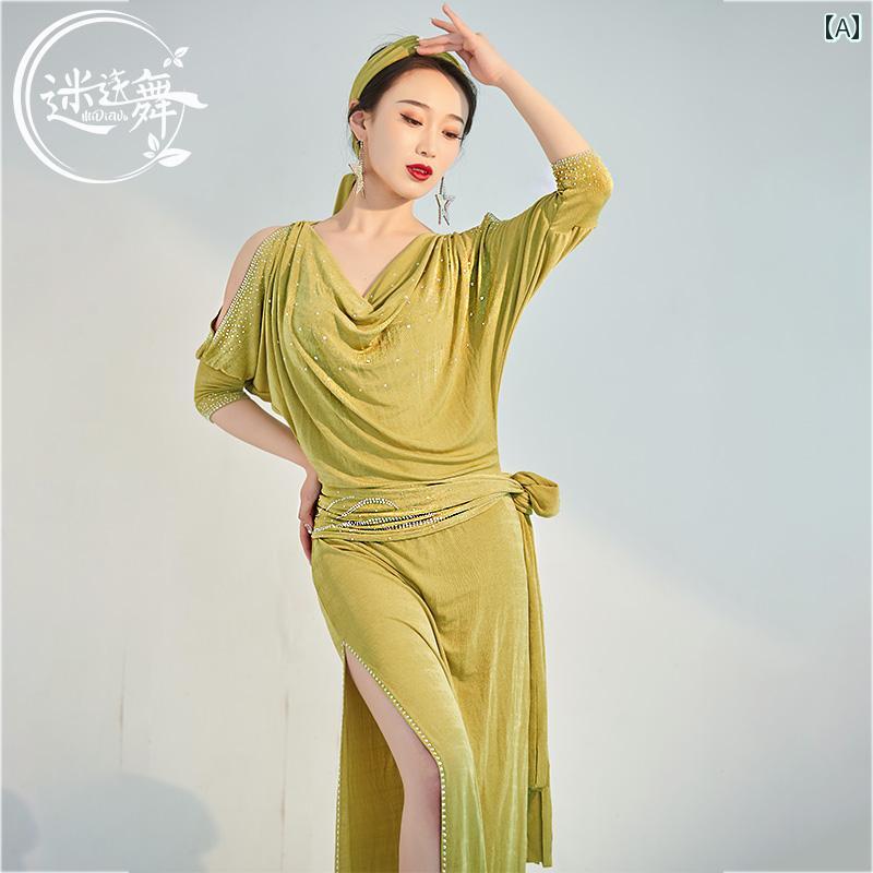 レディース ダンス ウェア ベリーダンス 衣装 バラディ ローブ 練習 スーツ シャア 民族 パフォーマンス