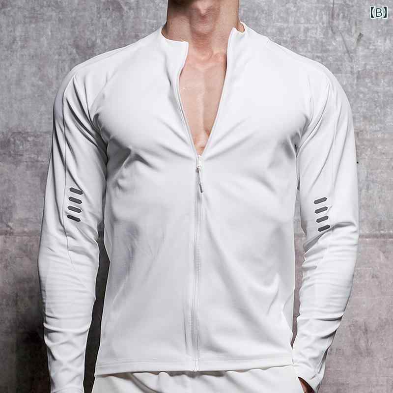 メンズ マッスル ジッパー カーディガン スポーツ ジャケット 野球 トレーニング サイクリング ジャージ スタンドカラー 速乾 長袖 フィットネス 衣類
