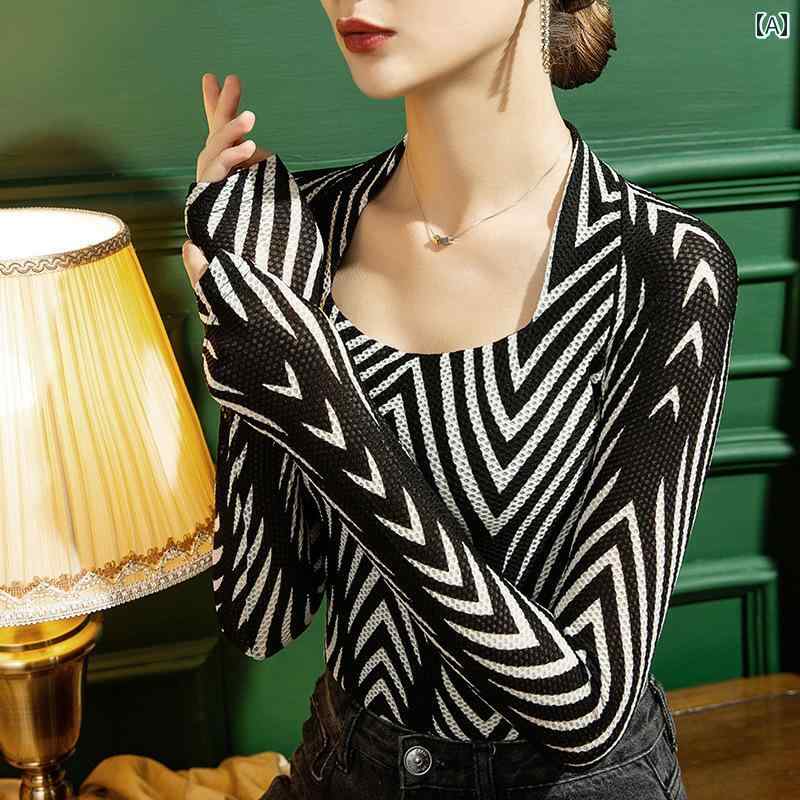 レディース ボディスーツ 長袖 ダンス トレーニング スーツ 秋 ラテン メッシュトップス 標準 モダン