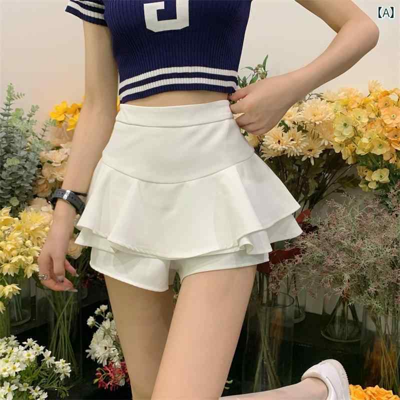 レディース ボトムス スカート 白い フリル ふわふわ 大きいサイズ ハイウエスト a ライン ケーキ スリ..