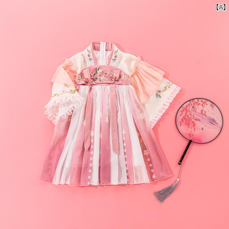 여름 소녀 한복 봄 슈퍼 페어리 의상 아이 신 복고풍 의상 아이 옷 스커트 가을
