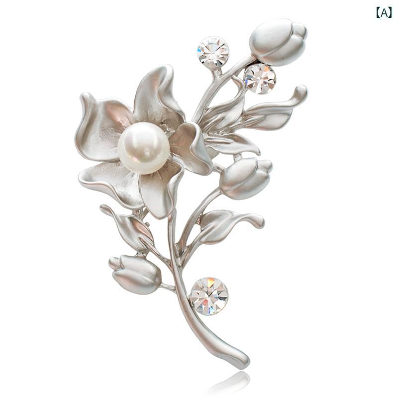 メンズ レディース アクセサリー ブローチ セレモニー おしゃれ 花 韓国 ジュエリー エレガント スーツ..