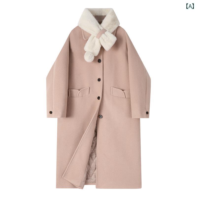 レディース コート ジャケット おしゃれ 韓国 両面 ピンク 厚手 キルティング ウール 女性 冬 ハイエンド 子供(4.0)