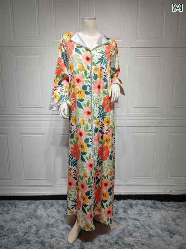 エスニック ローブ 民族衣装 春 ドバイ ツイスト カラー ホット ファッション ライト 高級感 長袖 女性..