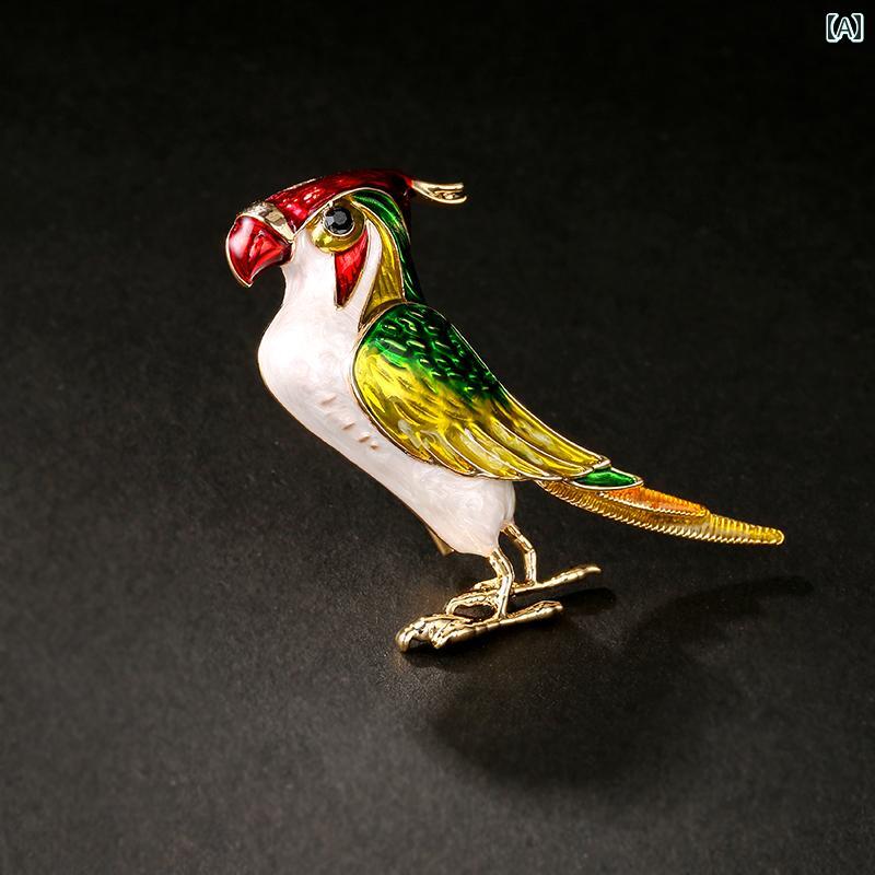 レディース ブローチ おしゃれ 入学式 卒業式 エナメル キツツキ 女性 個性的 ジャケット カーディガン コサージュ ハイエンド ファッション ピン