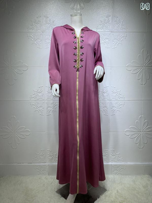 レディース エスニック ローブ 民族衣装 中東 アラビア ゆったり 快適 体型カバー パキスタン リボン ..