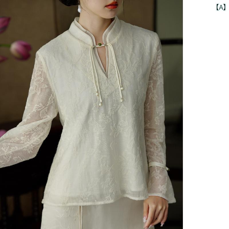 秋冬 中華風 文学 レトロ ウール セーター トップス デイリー 瞑想 茶道 スーツ(4)