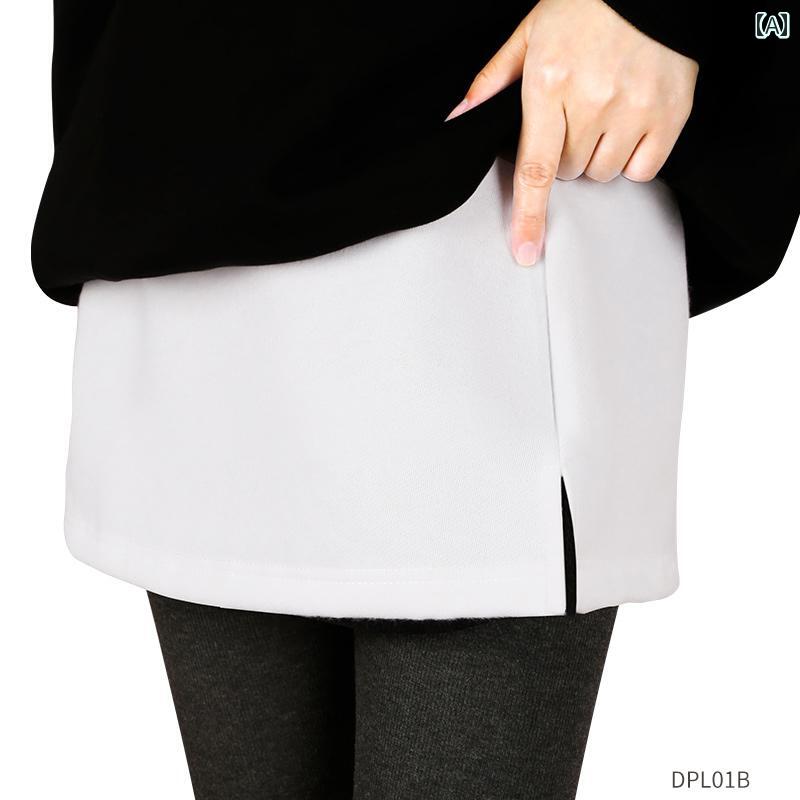 レディース ヒップ カバー バット カーテン 裾 冬用 厚手 スウェットシャツ お尻 アーティファクト 重ねて 大きめ サイズ 白い 快適 インナー スカート(4)