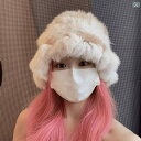 レディース 帽子 防寒 かわいい アップグレード スプライシング ラビットファー フィッシャーマン ハット 防寒性 暖かい プラッシュ トゥ キャップ 秋冬