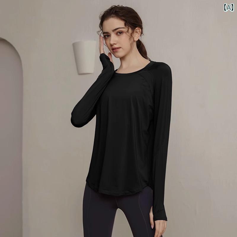 レディース フィットネス ウェア スポーツ ヨガ ブラウス トップス 屋外 プロ ランニング トレーニング 筋トレ ストレッチス T シャツ 春秋 通気性 長袖