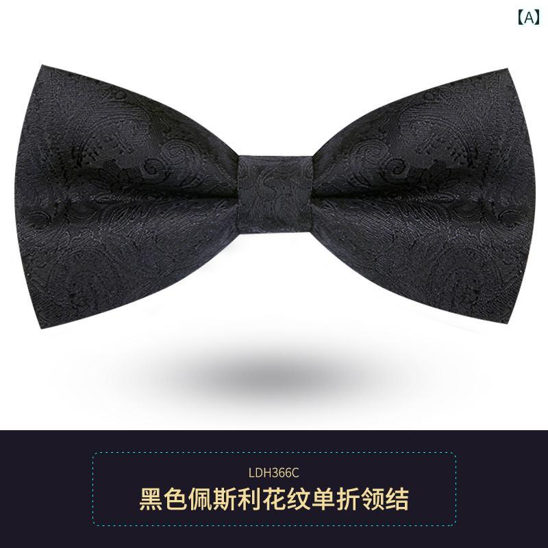 メンズ 蝶 ネクタイ ボウタイ ウェディング シャツ スーツ 花婿 付添人 イギリス 韓国 パフォーマンス グループ 新郎 ブラック ドレス リボン