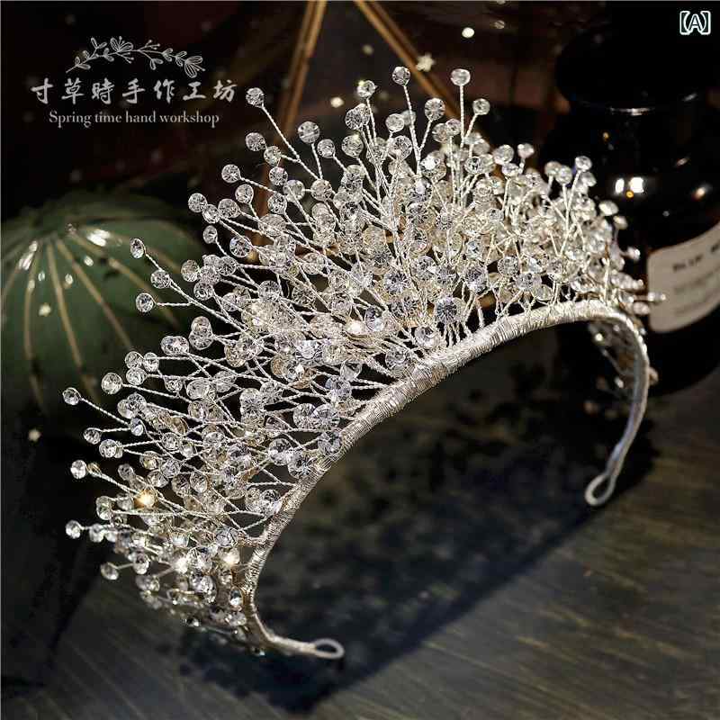 ラインストーン ブライダル ティアラ ハイエンド 高級感 光沢 クラウン クイーン プリンセス ホスティ..