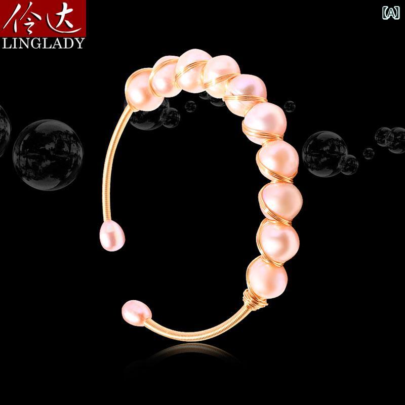 アクセサリー ブレスレット おしゃれ リンダ 淡水 パールブレスレット シンプル 雰囲気 特殊形状 オープン ベスト