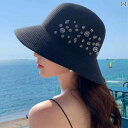 レディース 夏 ラインストーン 麦わら 帽子 ビーチ ハット おしゃれ フィッシャーマン 女性 わら 太陽 屋外 旅行 多目的 日焼け防止