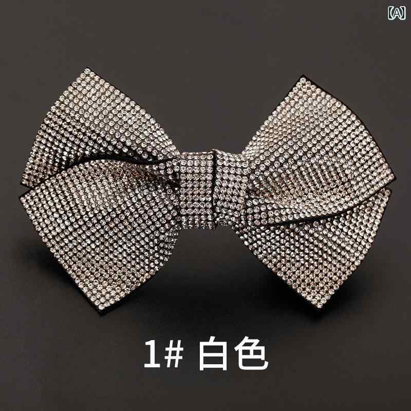 ラインストーン アクセサリー ヘア 髪留め 髪飾り 春 一文字 水平 クリップ トップ 韓国 リボン ヘッド バンド ヘアピン 後頭部
