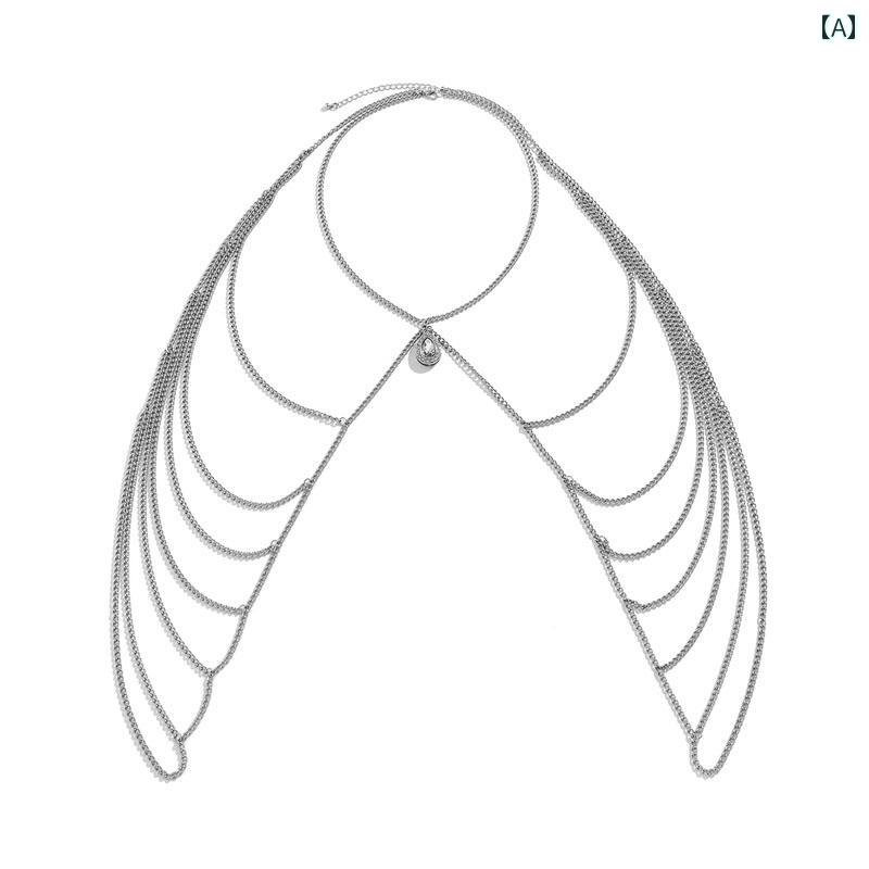 タッセル 夏 アクセサリー チェーン ネックレス ペンダント おしゃれ ウォータードロップ ショルダー 統合 アメリカ 優雅 旅行 写真