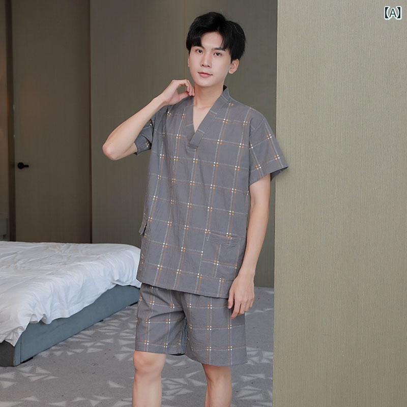 温泉 スーツ リラックス パジャマ 健康ランド 服 女性用 綿 サウナ 韓国 男性用 フル コットン プラス ..