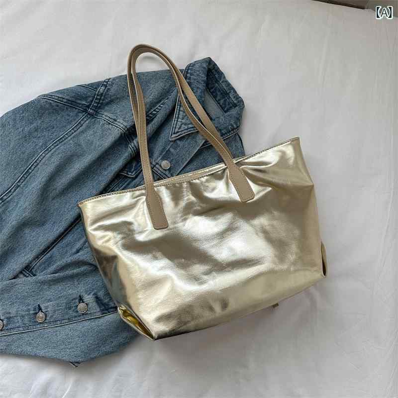 レディース バッグ 手持ち テクスチャー 大容量 トートバッグ シングル ショルダー 脇下 通勤